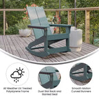 Merrick Lane Wellington UV Treated All-Weather Polyresin Adirondack Rocking Chair for Patio, Sunroom, Deck and More