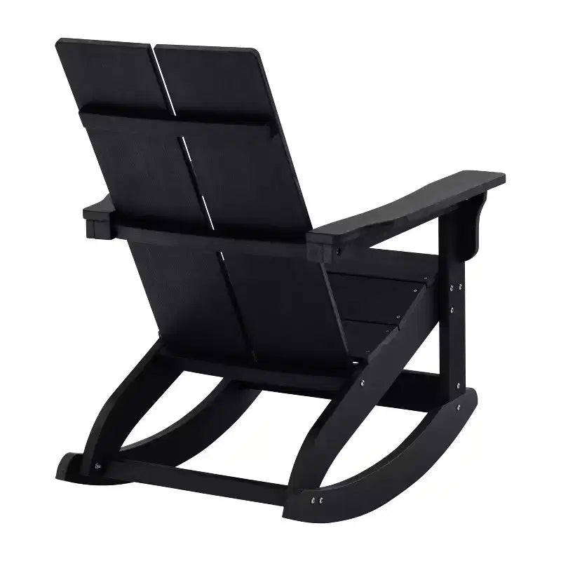 Merrick Lane Wellington UV Treated All-Weather Polyresin Adirondack Rocking Chair for Patio, Sunroom, Deck and More
