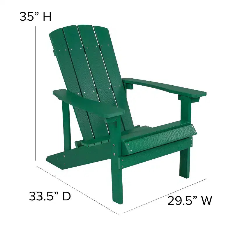 Merrick Lane Ayala 5 Piece Outdoor Leisure Set with Set of 4 Poly Resin Adirondack Chairs and Star and Moon Iron Fire Pit
