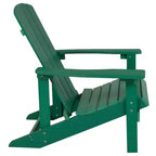 Merrick Lane Ayala 5 Piece Outdoor Leisure Set with Set of 4 Poly Resin Adirondack Chairs and Star and Moon Iron Fire Pit