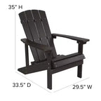 Merrick Lane Ayala 5 Piece Outdoor Leisure Set with Set of 4 Poly Resin Adirondack Chairs and Star and Moon Iron Fire Pit