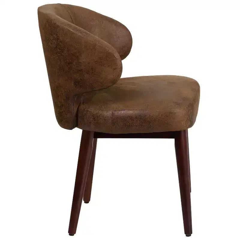 Merrick Lane Upholstered Accent Chair with Walnut Legs