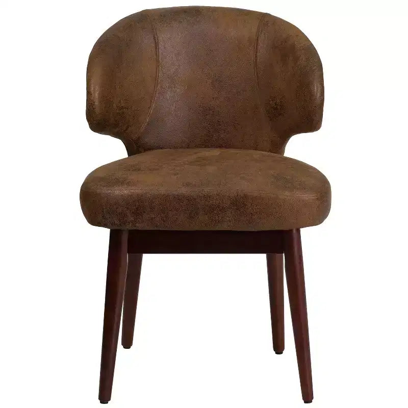 Merrick Lane Upholstered Accent Chair with Walnut Legs