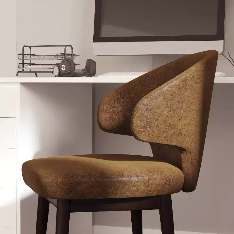 Merrick Lane Upholstered Accent Chair with Walnut Legs