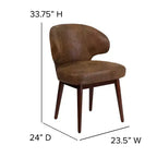 Merrick Lane Upholstered Accent Chair with Walnut Legs