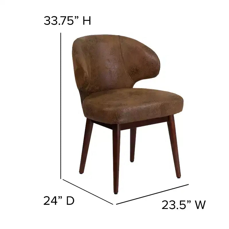 Merrick Lane Upholstered Accent Chair with Walnut Legs