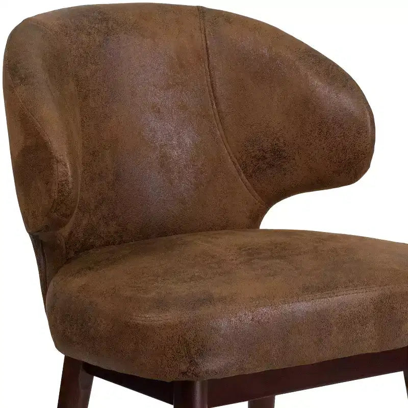 Merrick Lane Upholstered Accent Chair with Walnut Legs