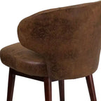 Merrick Lane Upholstered Accent Chair with Walnut Legs