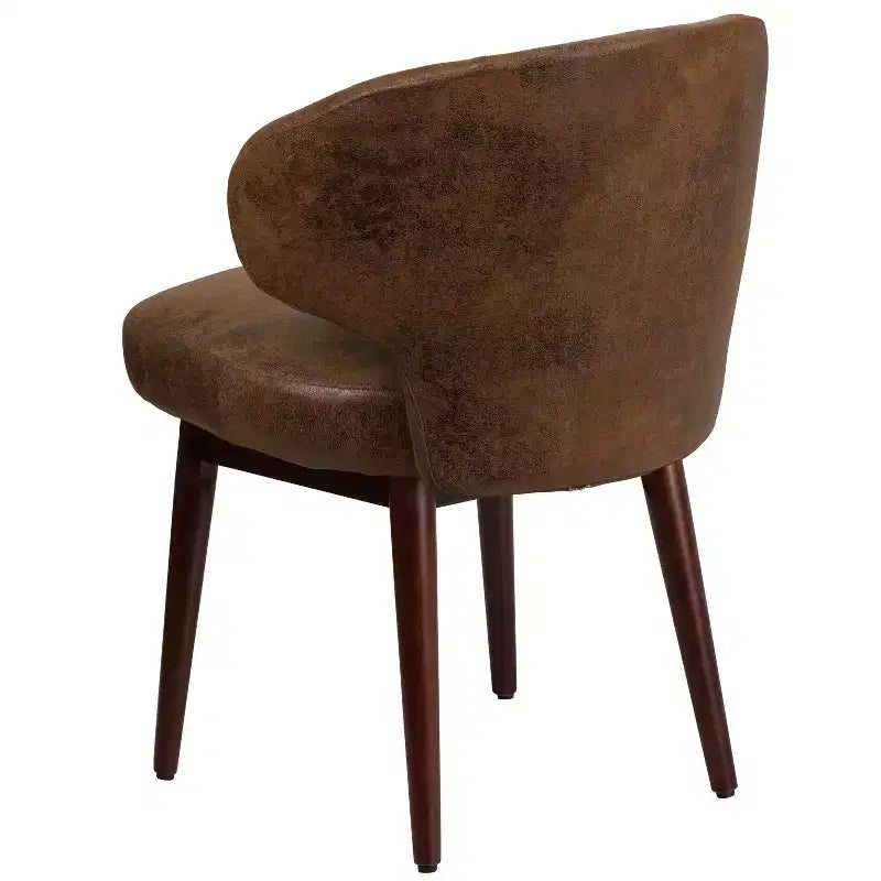 Merrick Lane Upholstered Accent Chair with Walnut Legs