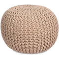 BirdRock Home Round Pouf Foot Stool Ottoman - Natural
