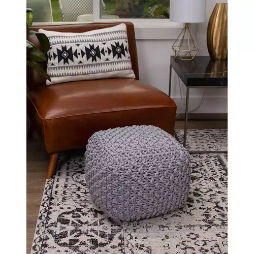 BirdRock Home Pouf Quadrato Poggiapiedi Ottomano per Soggiorno e Camera da Letto - Grigio