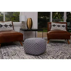 BirdRock Home Square Pouf Foot Stool Ottoman for Living Room & Bedroom - Grey
