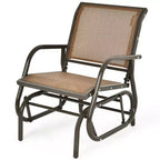 Costway 2PCS Patio Swing Glider Chair Single Rocking Chair Yard Outdoor Brown