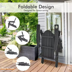 Costway Patio Folding Adirondack Chair Weather Resistant Cup Holder Yard