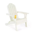 Costway Patio Folding Adirondack Chair Weather Resistant Cup Holder Yard
