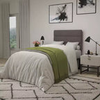 Merrick Lane Headboard with Tufted Upholstery and Powder Coated Metal Frame