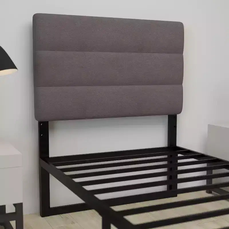 Merrick Lane Headboard with Tufted Upholstery and Powder Coated Metal Frame