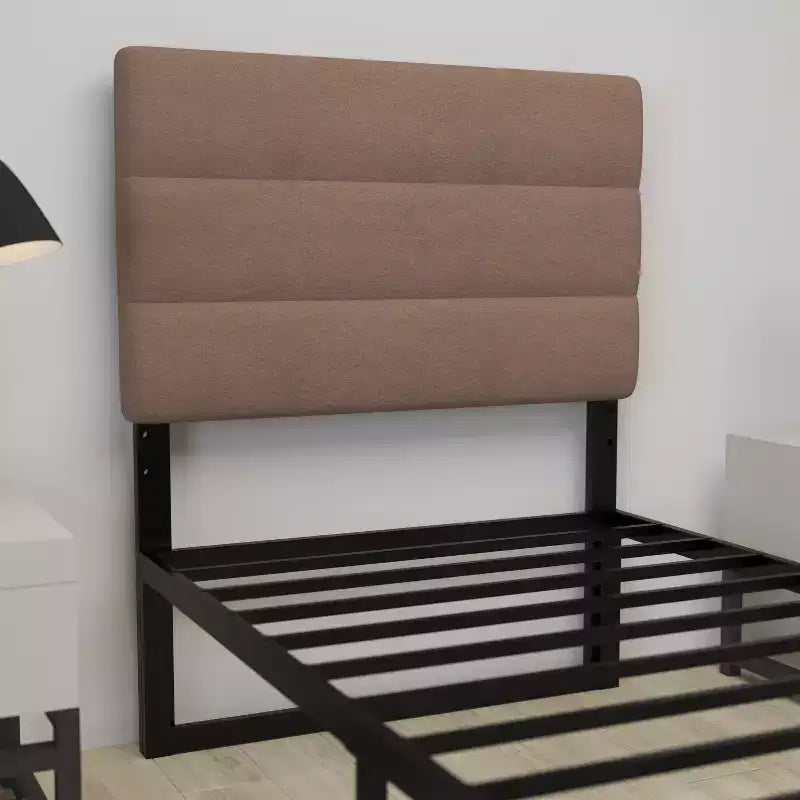 Merrick Lane Headboard with Tufted Upholstery and Powder Coated Metal Frame