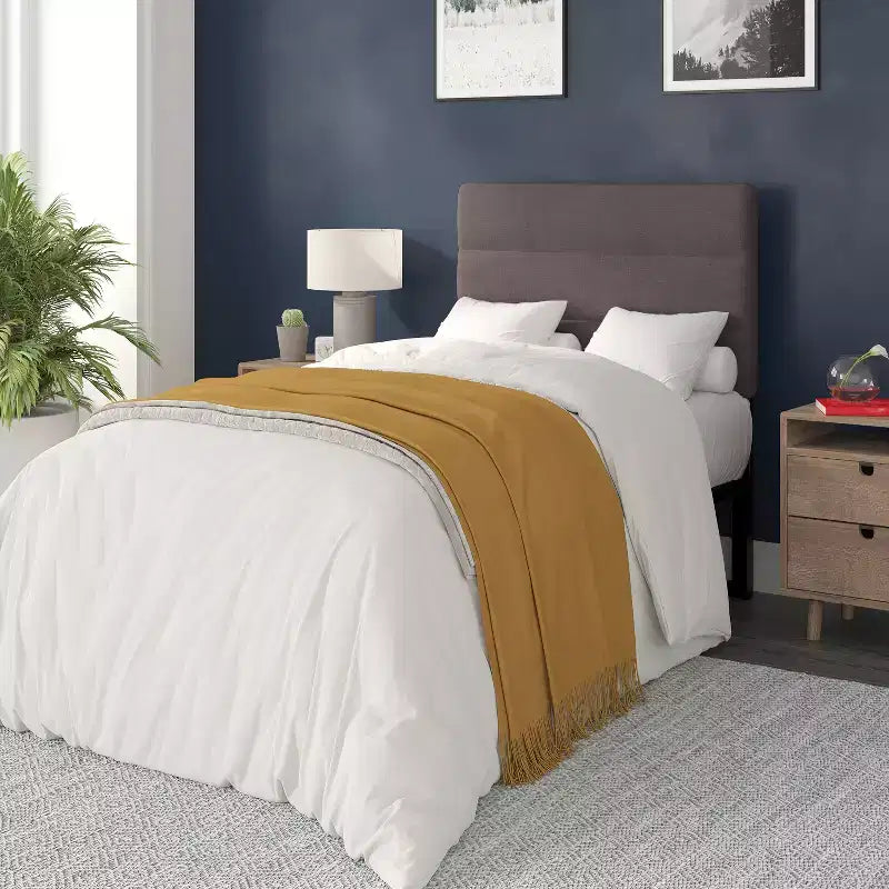 Flash Furniture Paxton Channel Stitched Upholstered Headboard, Adjustable Height from 44.5 to 57.25