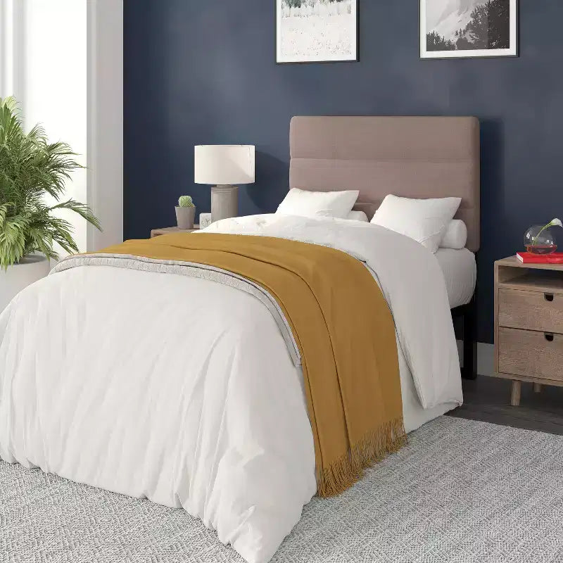 Flash Furniture Paxton Channel Stitched Upholstered Headboard, Adjustable Height from 44.5 to 57.25