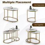 Tavolino da caffè impilabile Costway, set moderno di 2 tavolini da salotto