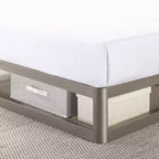 Best Price Mattress 9 Metal Round Corner Platform Bed Frame Gray