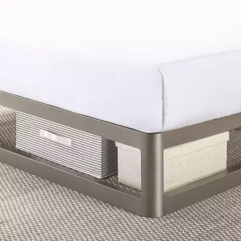 Best Price Mattress 9 Metal Round Corner Platform Bed Frame Gray