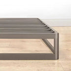 Best Price Mattress 9 Metal Round Corner Platform Bed Frame Gray
