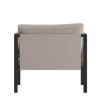 Flash Furniture Lea Sedia da Patio per Interni/Esterni con Cuscini - Sedia Moderna con Struttura in Acciaio e Tasche portaoggetti