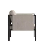 Flash Furniture Lea Sedia da Patio per Interni/Esterni con Cuscini - Sedia Moderna con Struttura in Acciaio e Tasche portaoggetti