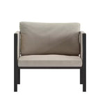 Flash Furniture Lea Sedia da Patio per Interni/Esterni con Cuscini - Sedia Moderna con Struttura in Acciaio e Tasche portaoggetti