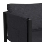 Flash Furniture Lea Sedia da Patio per Interni/Esterni con Cuscini - Sedia Moderna con Struttura in Acciaio e Tasche portaoggetti