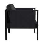 Flash Furniture Lea Sedia da Patio per Interni/Esterni con Cuscini - Sedia Moderna con Struttura in Acciaio e Tasche portaoggetti