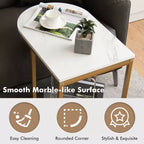 Costway C-shaped Side Table 2-Tier End Table with Storage Modern Compact Snack Table