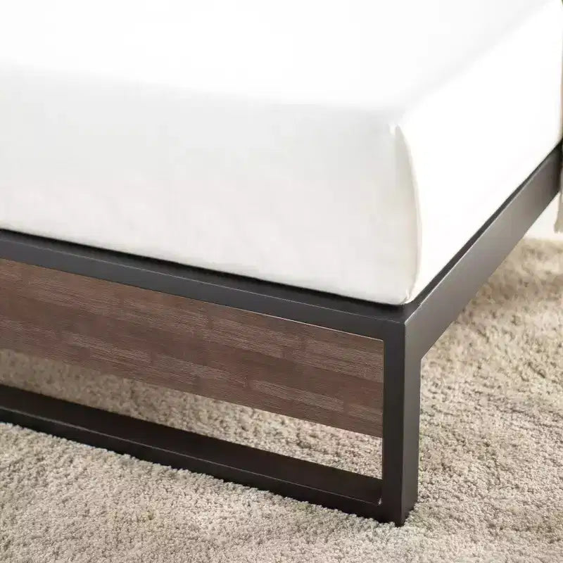 10 Suzanne Platform Bed Frame Gray Wash - Zinus