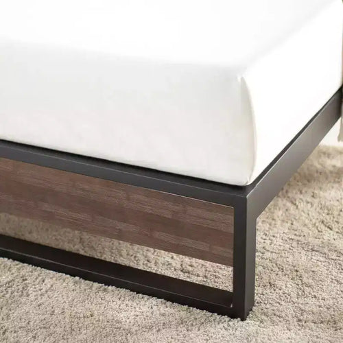 10 Suzanne Platform Bed Frame Gray Wash - Zinus