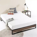 10 Suzanne Platform Bed Frame Gray Wash - Zinus