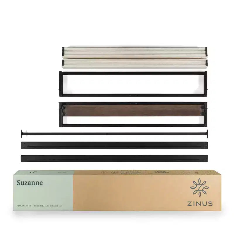 10 Suzanne Platform Bed Frame Gray Wash - Zinus