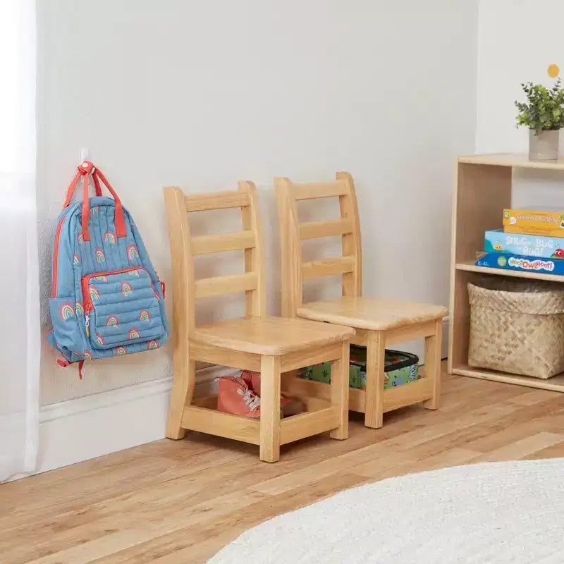 Three-Rung Ladderback Chair with Storage 2-Pack - Assembled