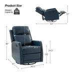 Set of 2 Ofelia Wooden Upholstery Wingback Swivel Recliner for Bedroom and Living Room ART OF LIVING DESIGNS-GREY-NAVY