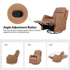 Set of 2 Ofelia Wooden Upholstery Wingback Swivel Recliner for Bedroom and Living Room ART OF LIVING DESIGNS-CAMEL