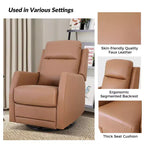 Set of 2 Ofelia Wooden Upholstery Wingback Swivel Recliner for Bedroom and Living Room ART OF LIVING DESIGNS-CAMEL