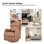 Set of 2 Ofelia Wooden Upholstery Wingback Swivel Recliner for Bedroom and Living Room ART OF LIVING DESIGNS-CAMEL