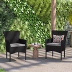 Flash Furniture Maxim Modern Wicker Patio Armchairs for Deck or Backyard, Fade and Weather-Resistant Frames and Cushions