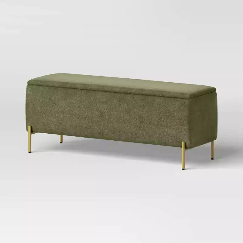 Ivy Upholstered Storage Bench Sage Green - Threshold
