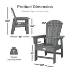 Costway Set of 2 Kids Patio Adirondack Chair Armchair Weather Resistance Outdoor Chair