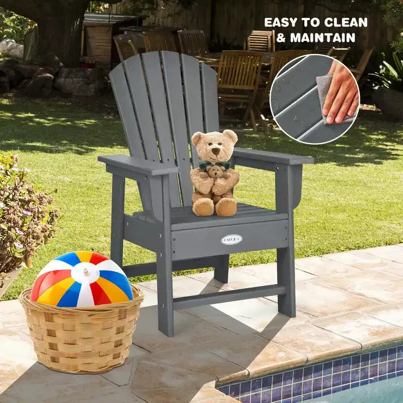 Costway Set of 2 Kids Patio Adirondack Chair Armchair Weather Resistance Outdoor Chair