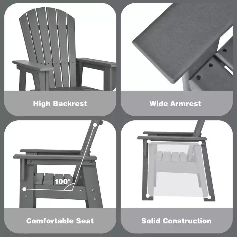 Costway Set of 2 Kids Patio Adirondack Chair Armchair Weather Resistance Outdoor Chair