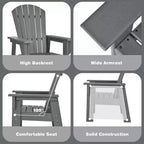 Costway Set of 2 Kids Patio Adirondack Chair Armchair Weather Resistance Outdoor Chair