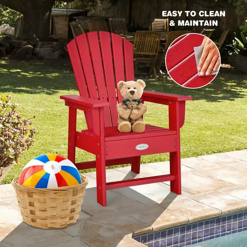 Costway Set of 2 Kids Patio Adirondack Chair Armchair Weather Resistance Outdoor Chair